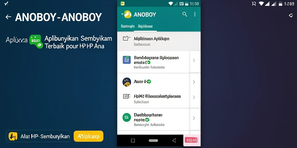 Tampilan antarmuka ANOBOY untuk menyembunyikan aplikasi dengan mudah.