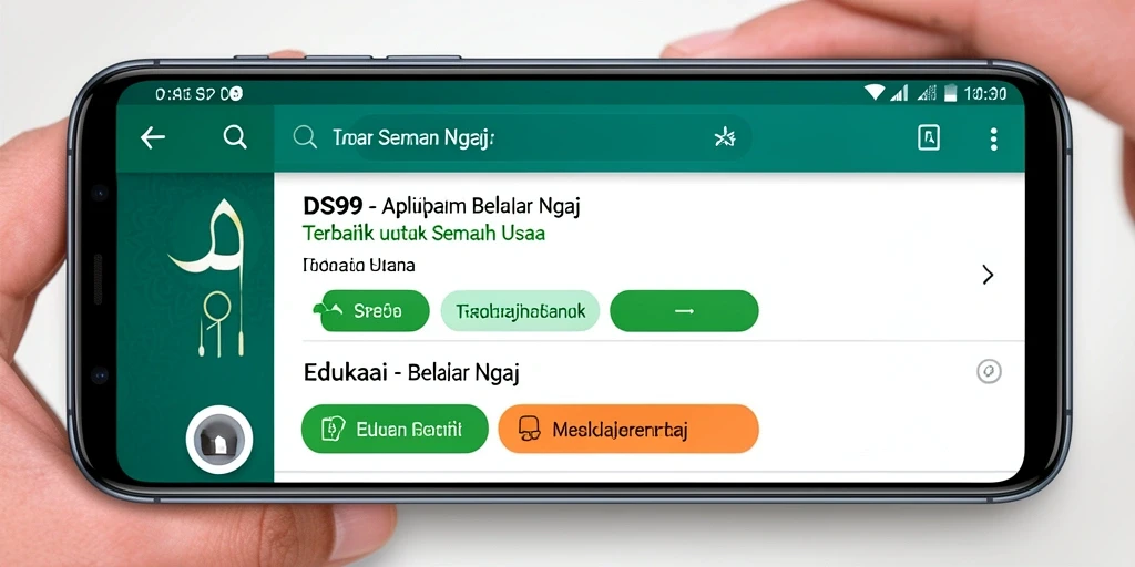 Tampilan antarmuka DS99 yang interaktif untuk belajar ngaji.