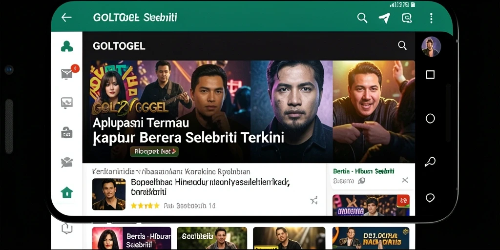 Tampilan antarmuka GOLTOGEL dengan berita selebriti terkini.