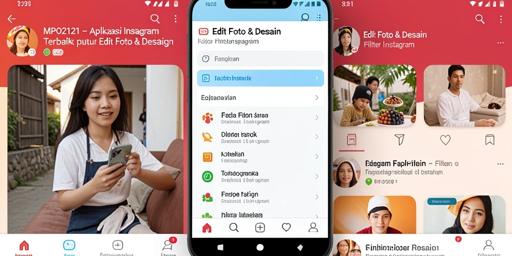 Antarmuka MPO2121 menampilkan banyak pilihan filter Instagram yang menarik.