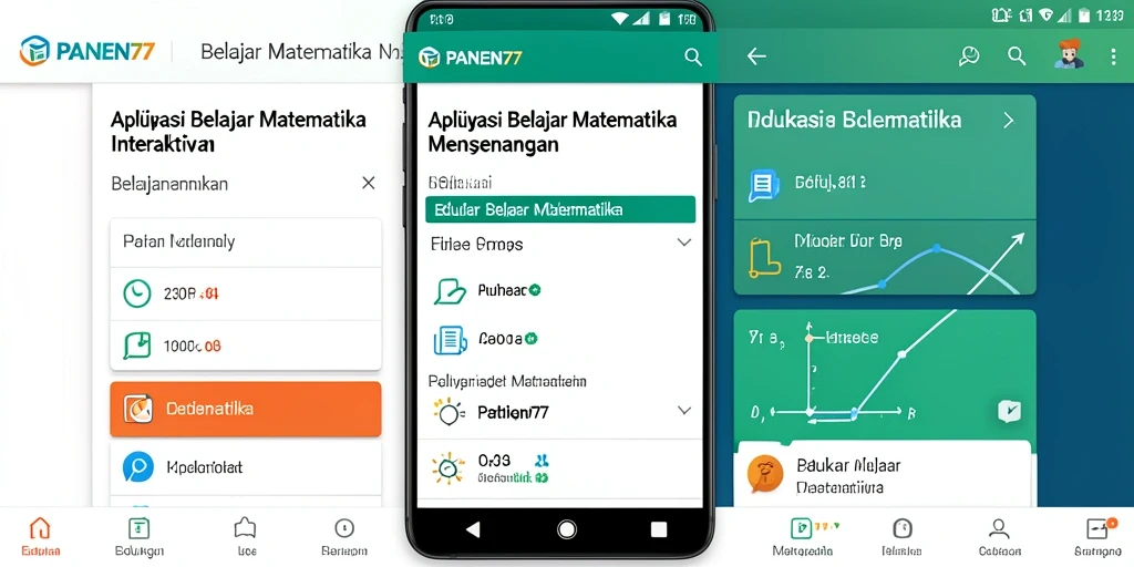 Tampilan antarmuka pengguna aplikasi Belajar Matematika yang menarik.