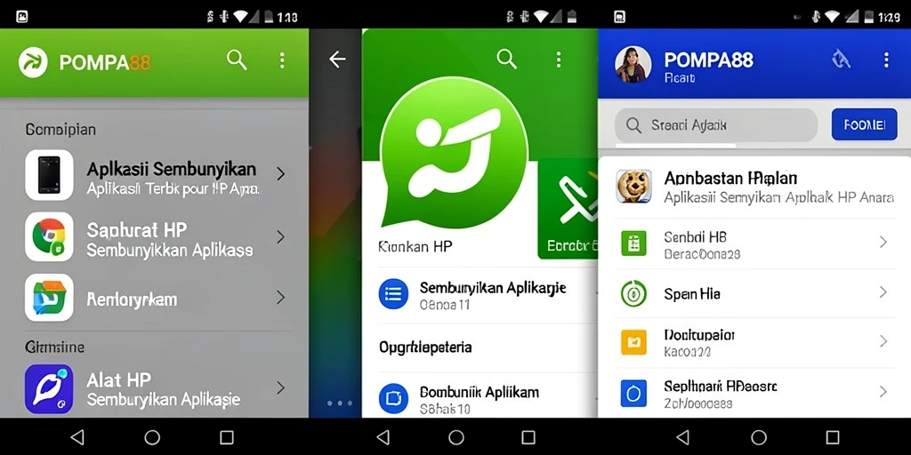 Antarmuka POMPA88 yang sederhana dan efisien untuk menyembunyikan aplikasi.