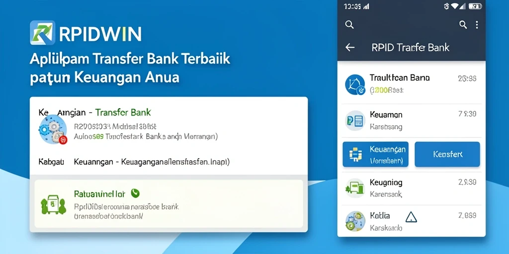 Antarmuka aplikasi RPIDWIN untuk transfer bank yang user-friendly.